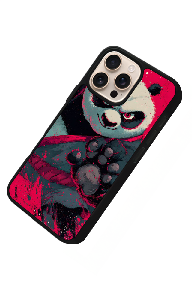 iPhone 15 Pro Max Uyumlu Kung Fu Panda Tasarımlı Glossy Premium Kılıf