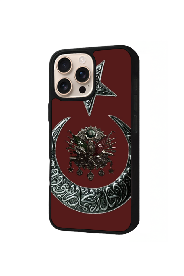 iPhone 15 Pro Max Uyumlu OsmanliTugrasi Tasarımlı Glossy Premium Kılıf