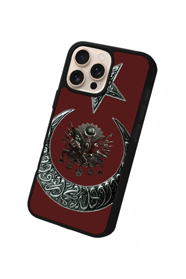 iPhone 15 Pro Max Uyumlu OsmanliTugrasi Tasarımlı Glossy Premium Kılıf