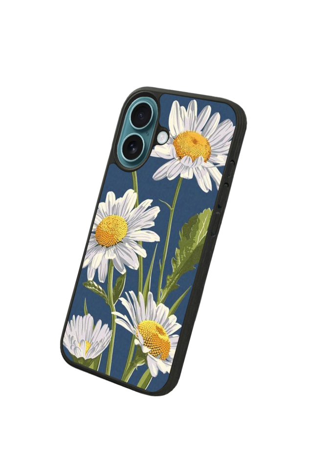 iPhone 16 Uyumlu Papatya Tasarımlı Glossy Premium Kılıf