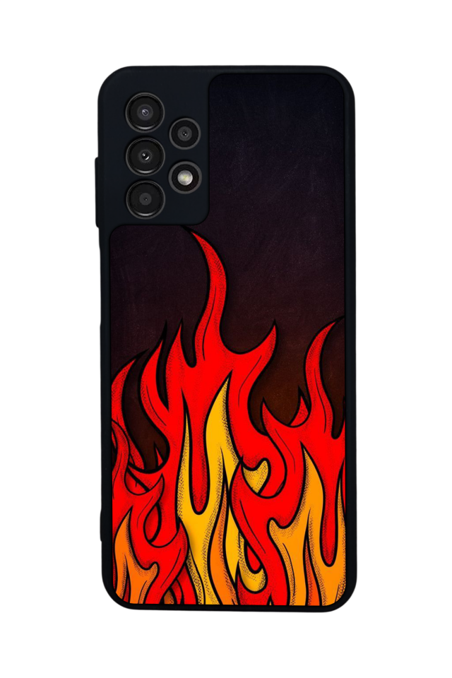 Samsung Galaxy A23 Uyumlu Retro Flame Patterns Tasarımlı Glossy Premium Kılıf