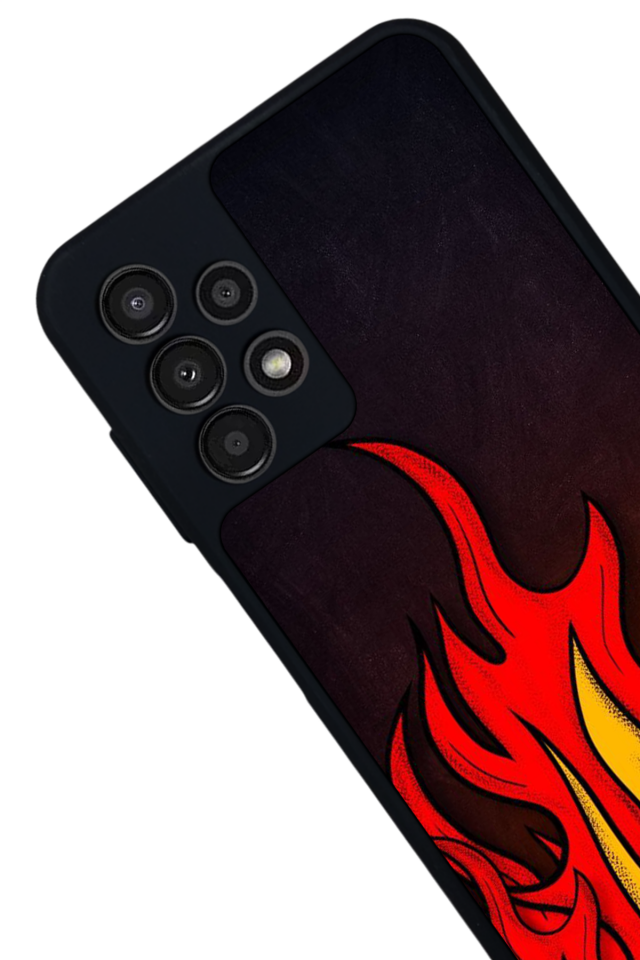 Samsung Galaxy A23 Uyumlu Retro Flame Patterns Tasarımlı Glossy Premium Kılıf