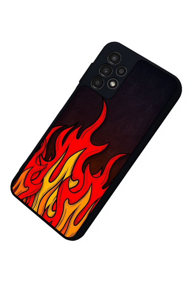 Samsung Galaxy A23 Uyumlu Retro Flame Patterns Tasarımlı Glossy Premium Kılıf