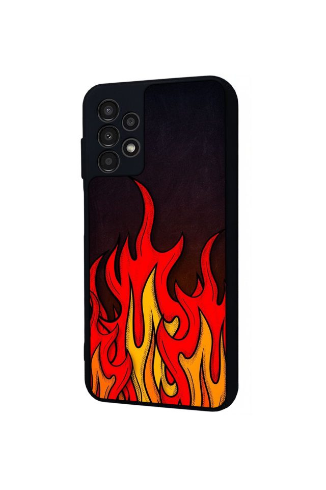 Samsung Galaxy A23 Uyumlu Retro Flame Patterns Tasarımlı Glossy Premium Kılıf