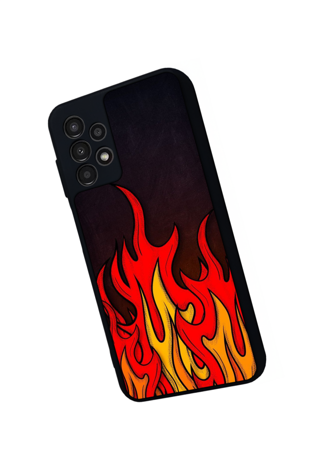 Samsung Galaxy A23 Uyumlu Retro Flame Patterns Tasarımlı Glossy Premium Kılıf