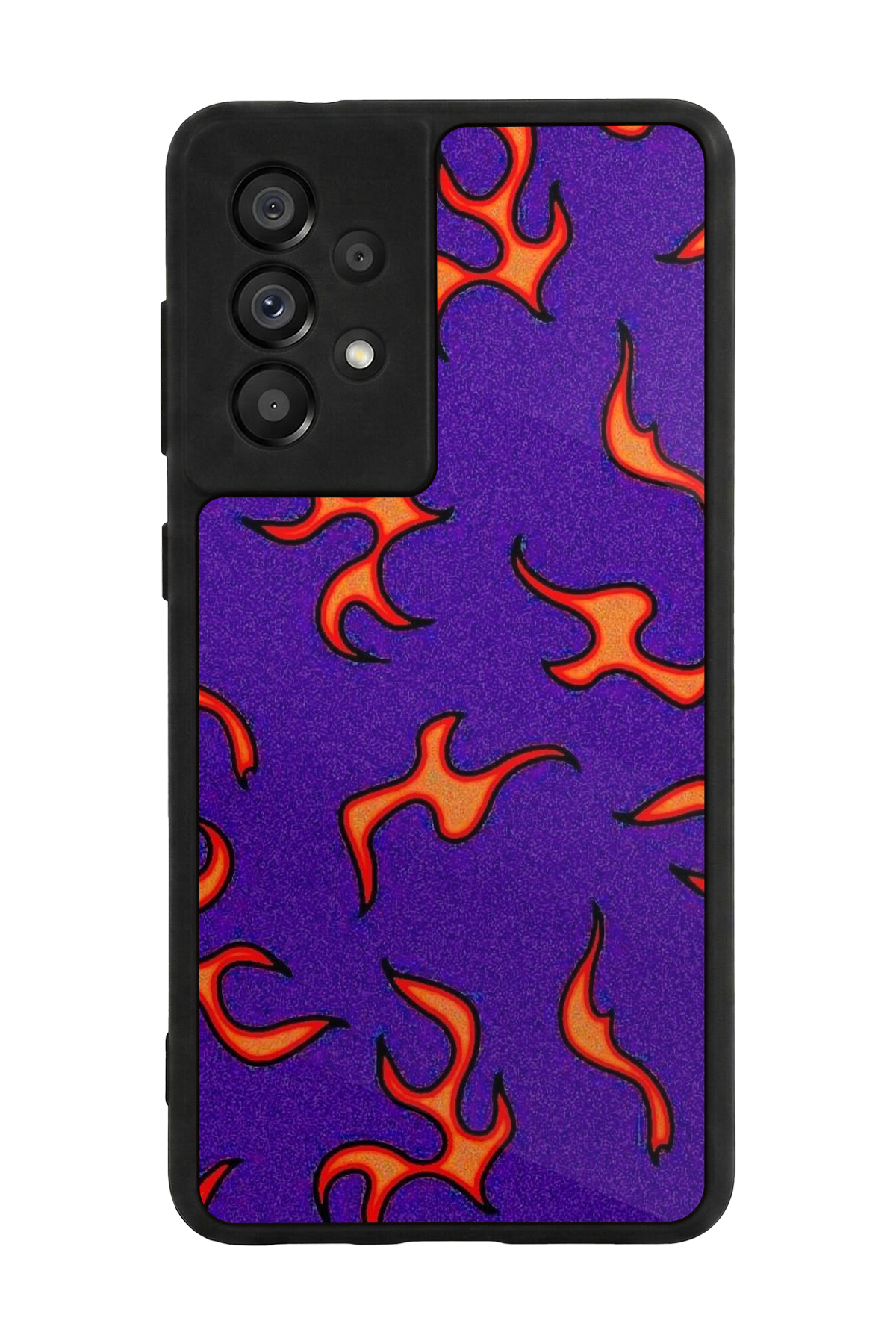 Samsung Galaxy A73 Uyumlu Retro Flame Patterns Tasarımlı Glossy Premium Kılıf