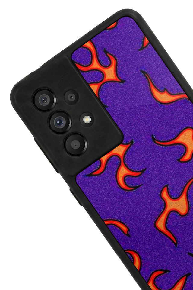 Samsung Galaxy A73 Uyumlu Retro Flame Patterns Tasarımlı Glossy Premium Kılıf