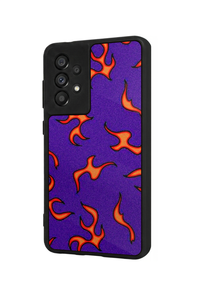 Samsung Galaxy A73 Uyumlu Retro Flame Patterns Tasarımlı Glossy Premium Kılıf
