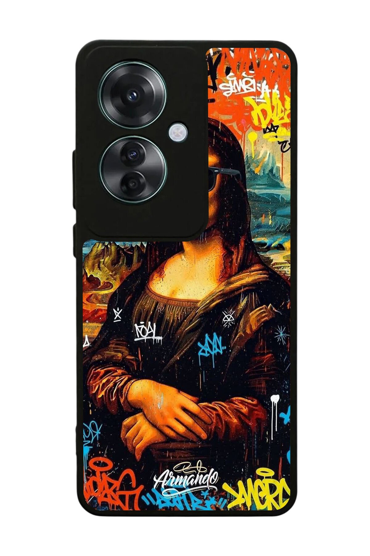 Oppo Reno 11F Uyumlu Monalisa Tasarımlı Glossy Premium Kılıf