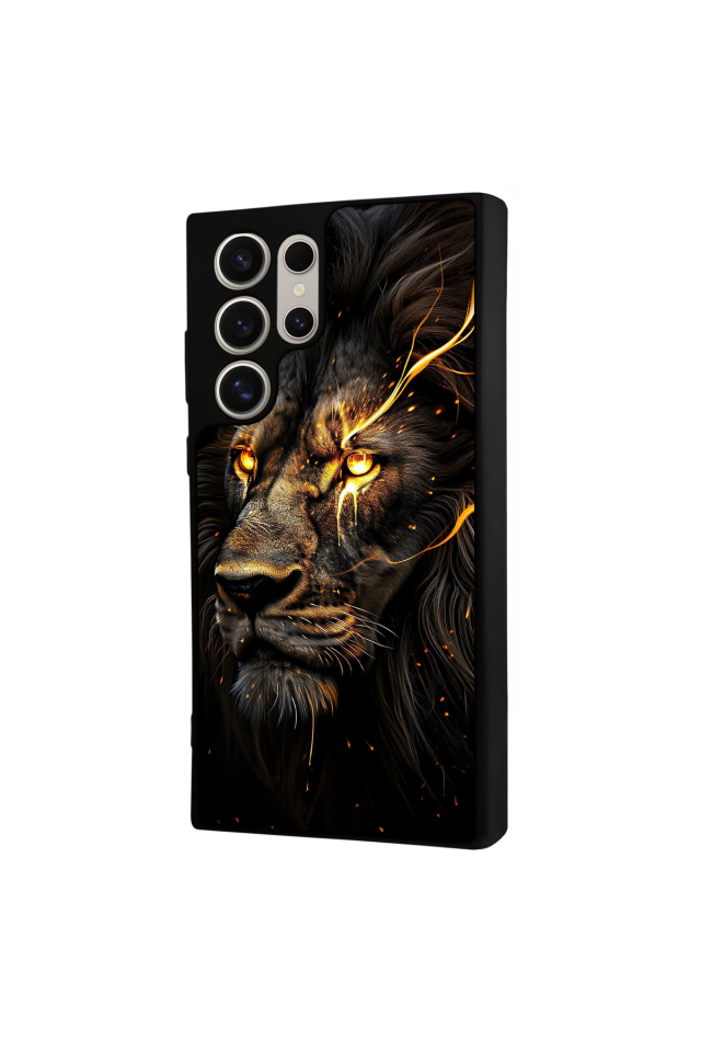 Samsung Galaxy S23 Ultra Uyumlu Aslan Tasarımlı Glossy Premium Kılıf