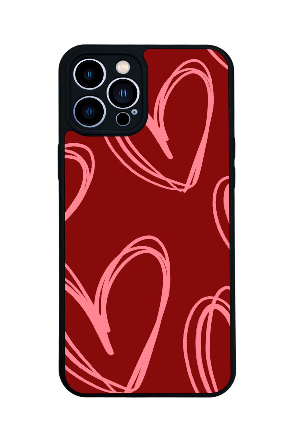 iPhone 12 Pro Max Uyumlu Kalp Love Tasarımlı Glossy Premium Kılıf