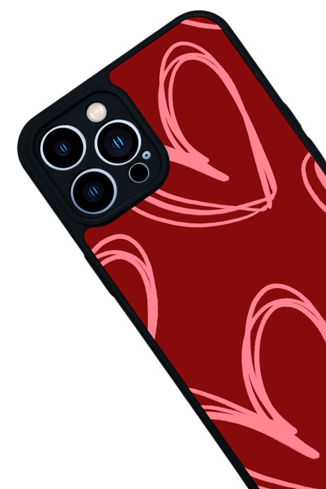 iPhone 12 Pro Max Uyumlu Kalp Love Tasarımlı Glossy Premium Kılıf