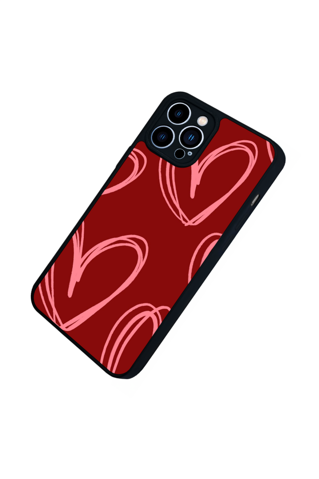 iPhone 12 Pro Max Uyumlu Kalp Love Tasarımlı Glossy Premium Kılıf