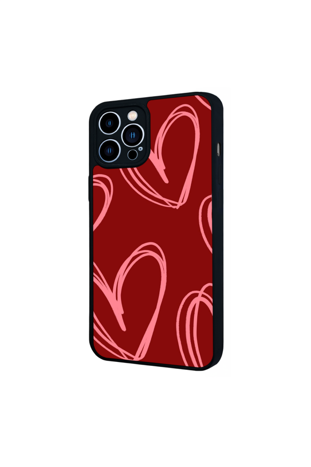 iPhone 12 Pro Max Uyumlu Kalp Love Tasarımlı Glossy Premium Kılıf