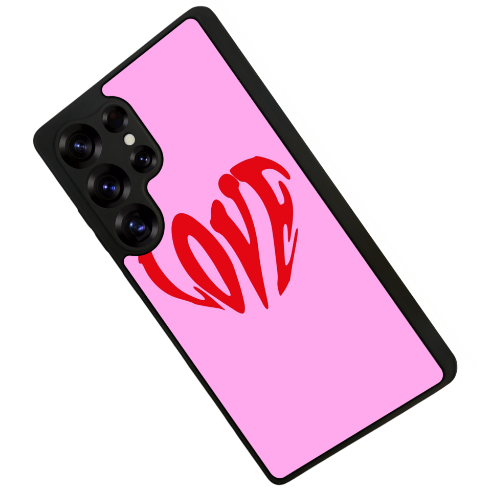Samsung Galaxy S25 Ultra Uyumlu Kalp Love Tasarımlı Glossy Premium Kılıf