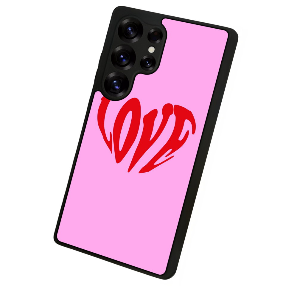 Samsung Galaxy S25 Ultra Uyumlu Kalp Love Tasarımlı Glossy Premium Kılıf