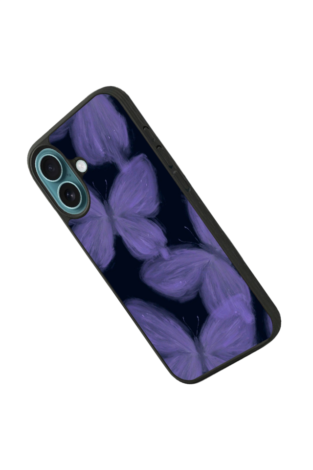 iPhone 16 Uyumlu Kelebek Tasarımlı Glossy Premium Kılıf