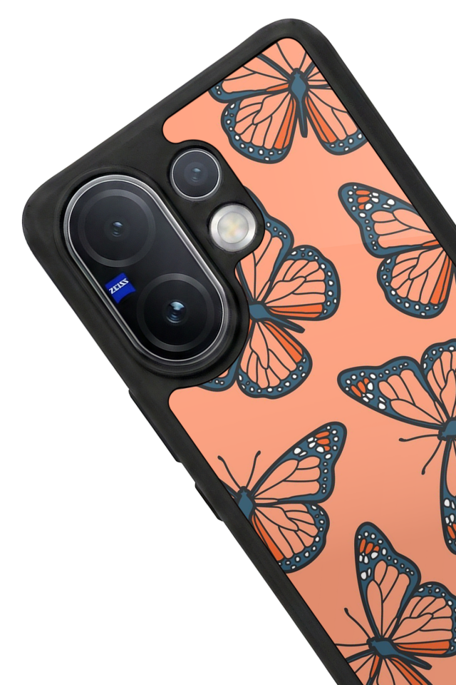 Vivo V60 Uyumlu Kelebek Tasarımlı Glossy Premium Kılıf