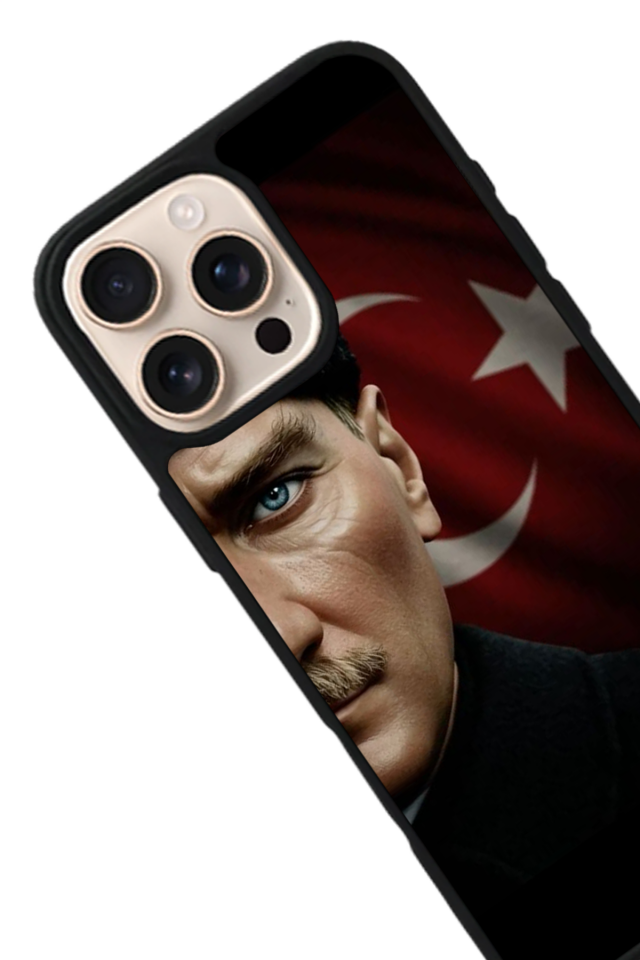 iPhone 16 Pro Uyumlu Mustafa Kemal Ataturk Tasarımlı Glossy Premium Kılıf