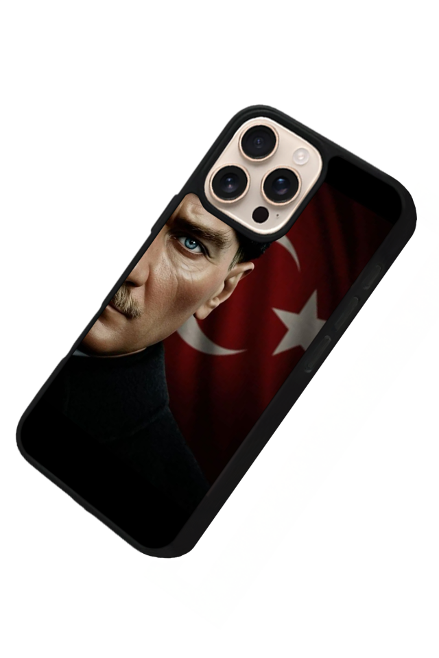 iPhone 16 Pro Uyumlu Mustafa Kemal Ataturk Tasarımlı Glossy Premium Kılıf