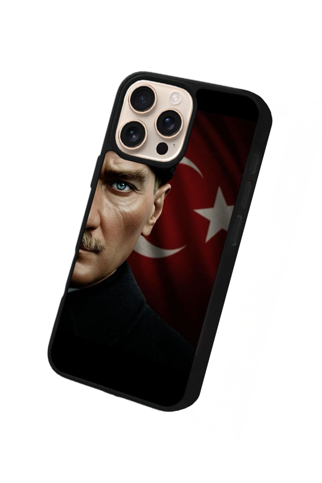 iPhone 16 Pro Uyumlu Mustafa Kemal Ataturk Tasarımlı Glossy Premium Kılıf
