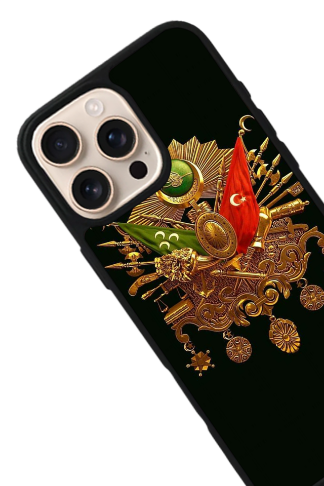 iPhone 15 Pro Max Uyumlu OsmanliTugrasi Tasarımlı Glossy Premium Kılıf