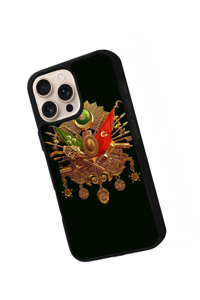 iPhone 15 Pro Max Uyumlu OsmanliTugrasi Tasarımlı Glossy Premium Kılıf