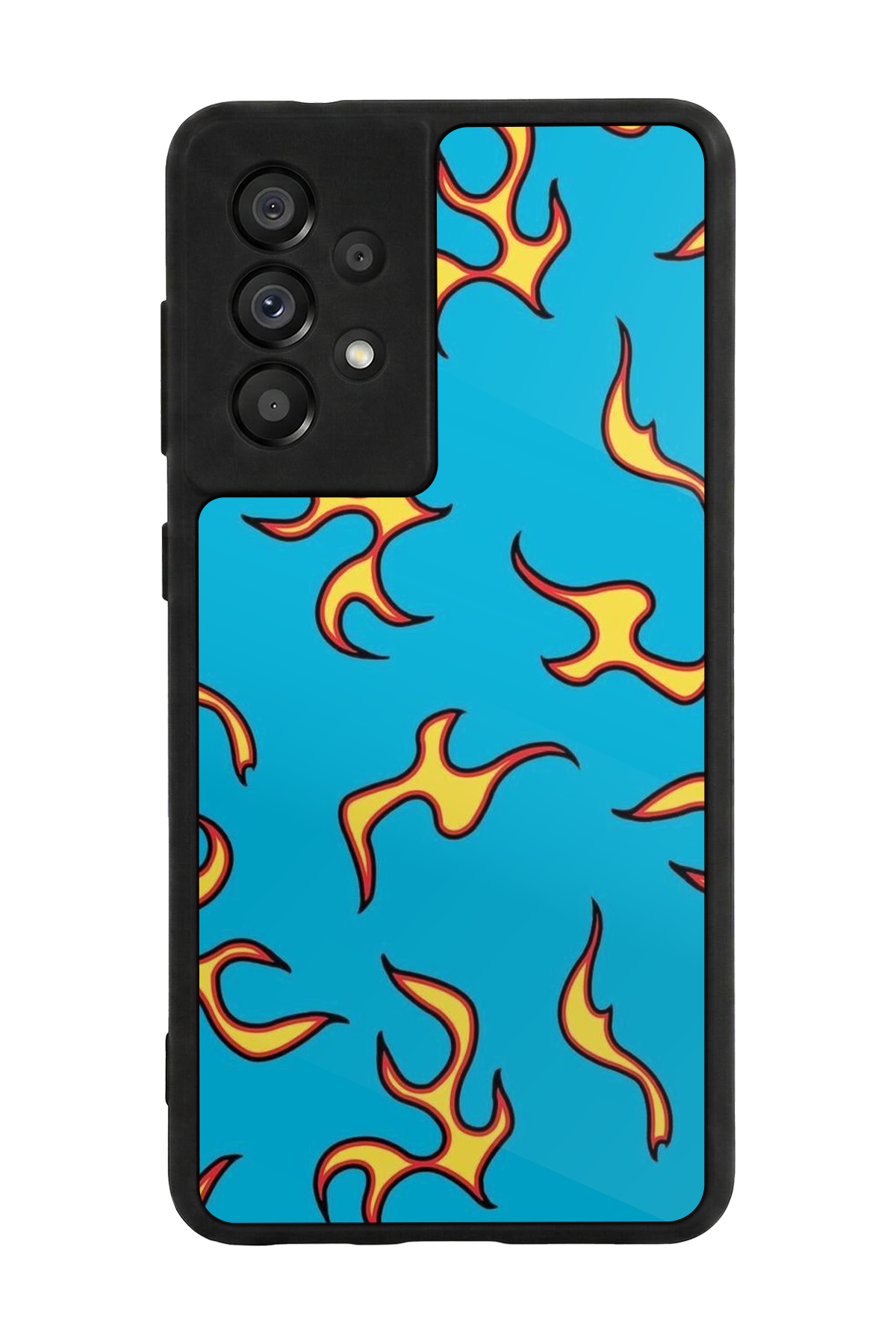 Samsung Galaxy A73 Uyumlu Retro Flame Patterns Tasarımlı Glossy Premium Kılıf