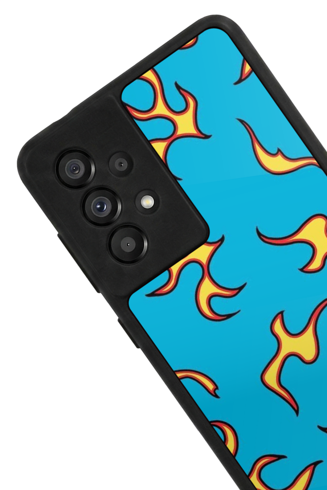 Samsung Galaxy A73 Uyumlu Retro Flame Patterns Tasarımlı Glossy Premium Kılıf