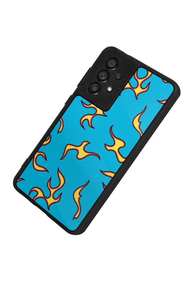 Samsung Galaxy A73 Uyumlu Retro Flame Patterns Tasarımlı Glossy Premium Kılıf