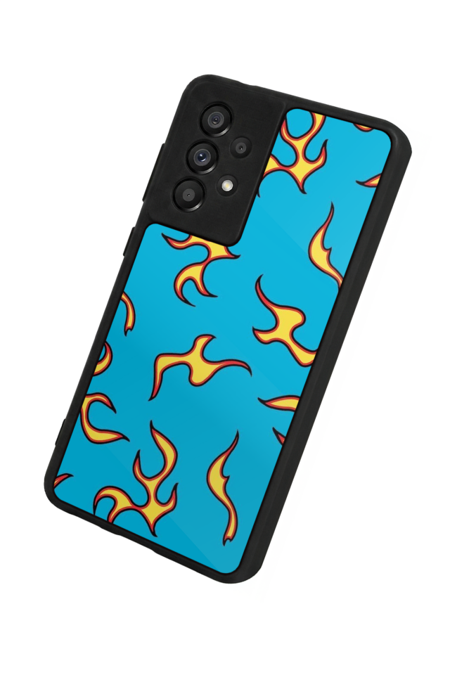 Samsung Galaxy A73 Uyumlu Retro Flame Patterns Tasarımlı Glossy Premium Kılıf