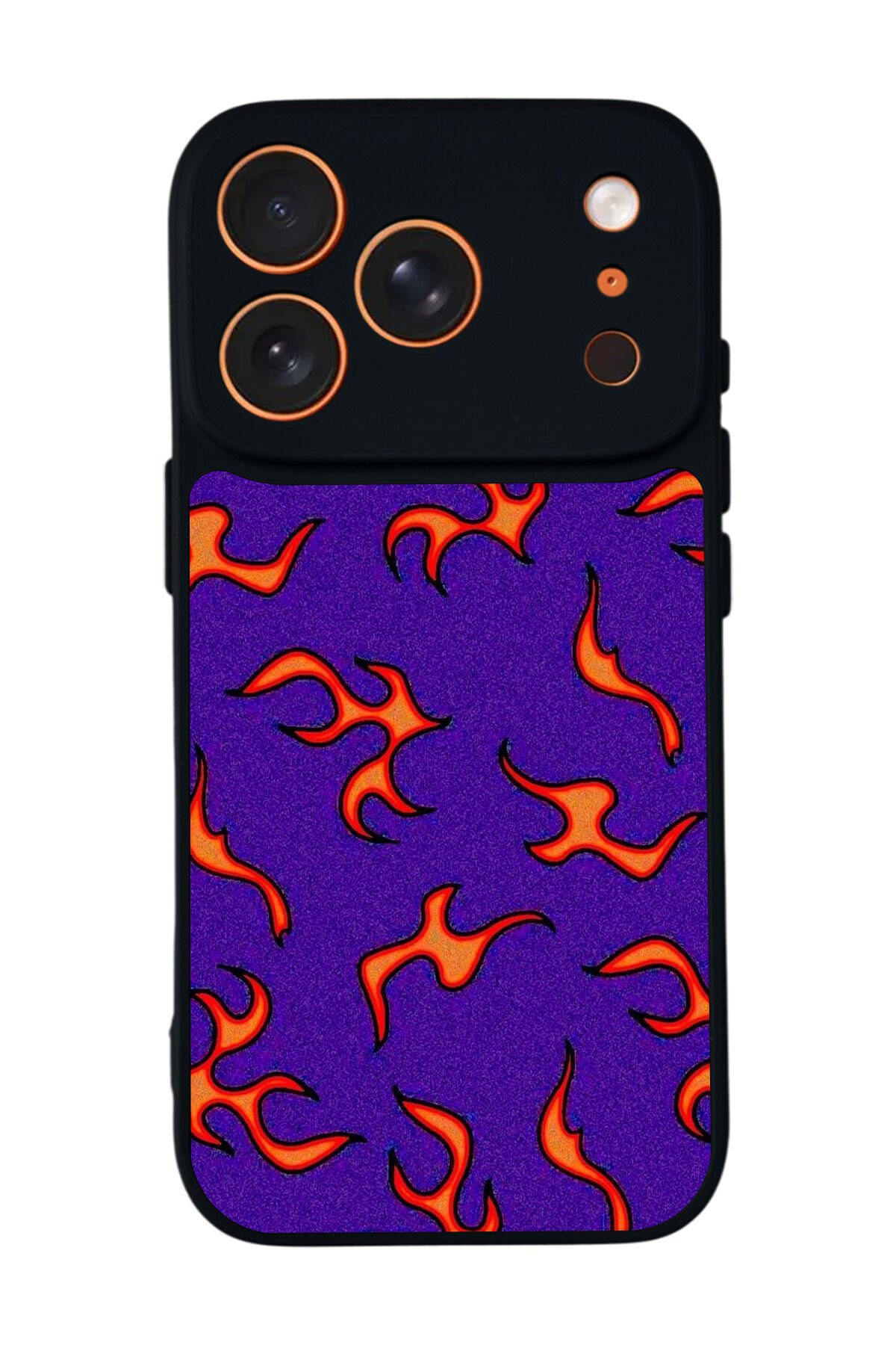 iPhone 17 Pro Max Uyumlu Retro Flame Patterns Tasarımlı Glossy Premium Kılıf