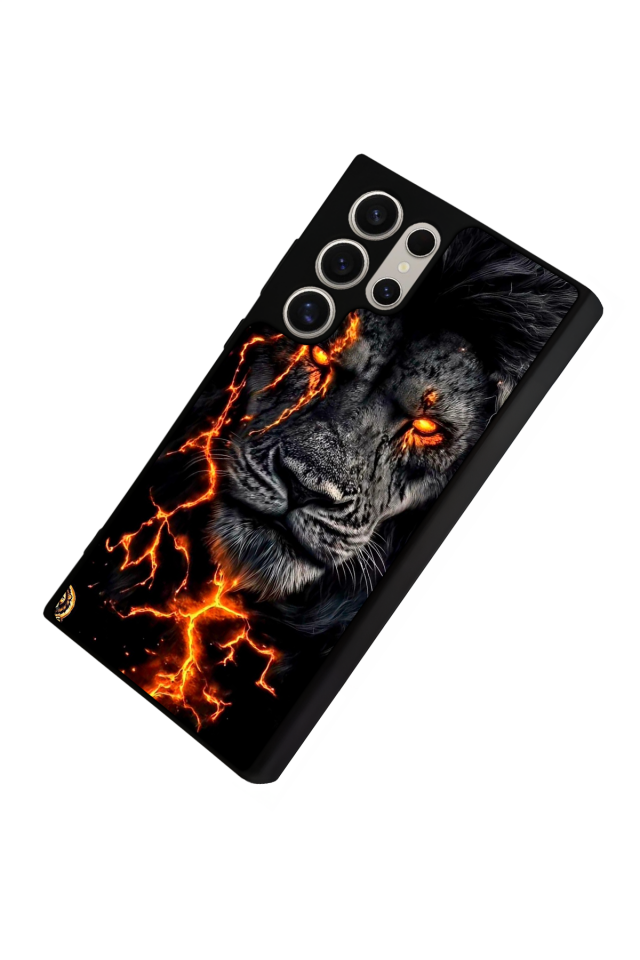 Samsung Galaxy S23 Ultra Uyumlu Aslan Tasarımlı Glossy Premium Kılıf