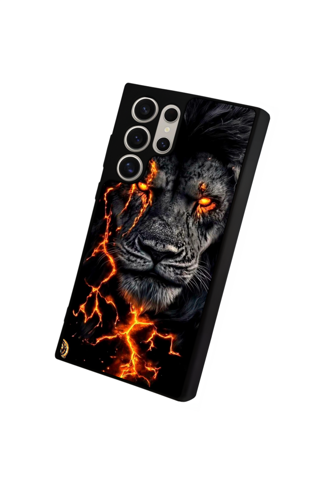 Samsung Galaxy S23 Ultra Uyumlu Aslan Tasarımlı Glossy Premium Kılıf