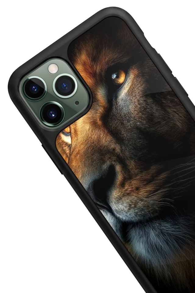 iPhone 11 Pro Uyumlu Aslan Tasarımlı Glossy Premium Kılıf