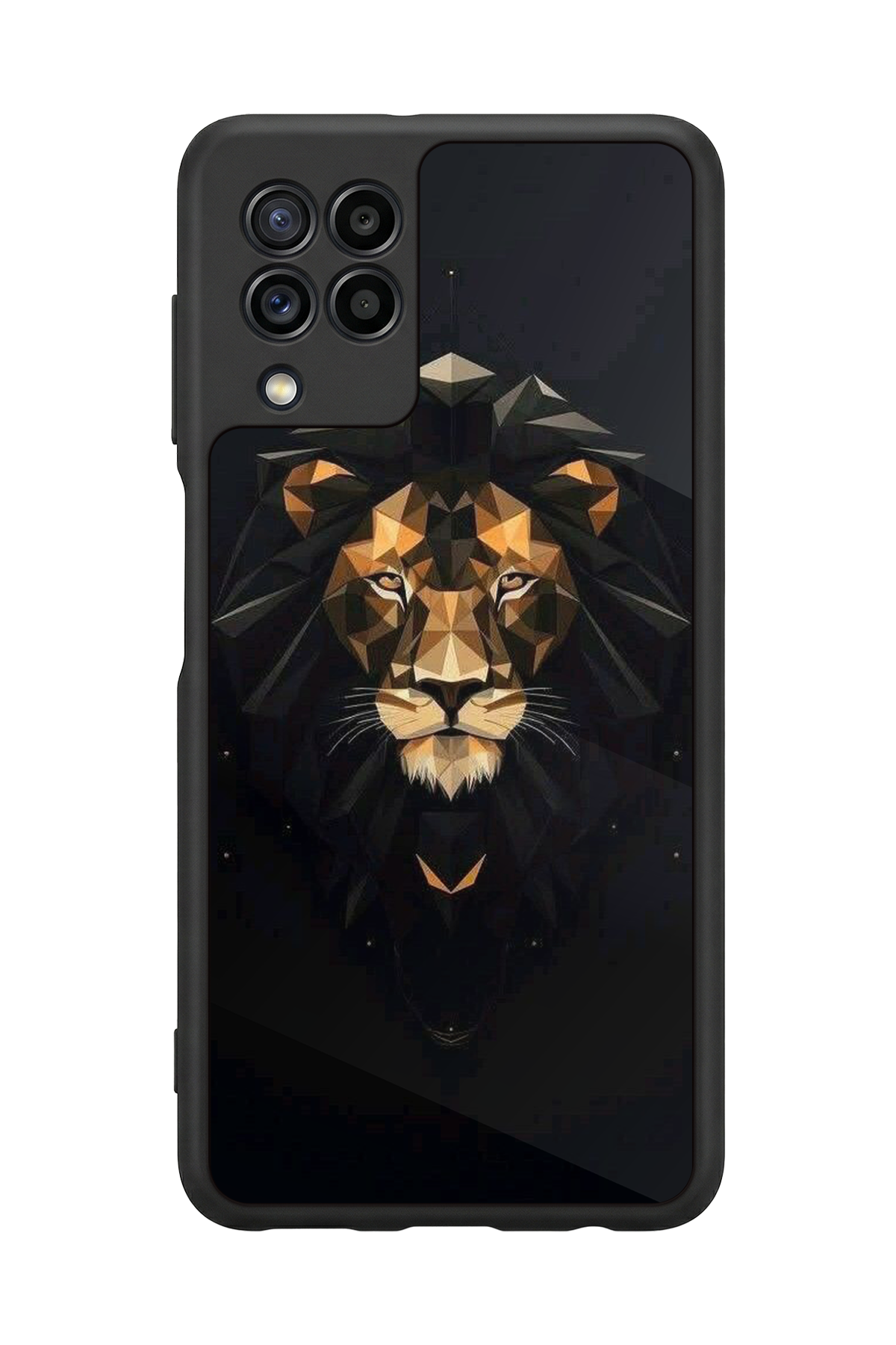 Samsung Galaxy M22 Uyumlu Aslan Tasarımlı Glossy Premium Kılıf