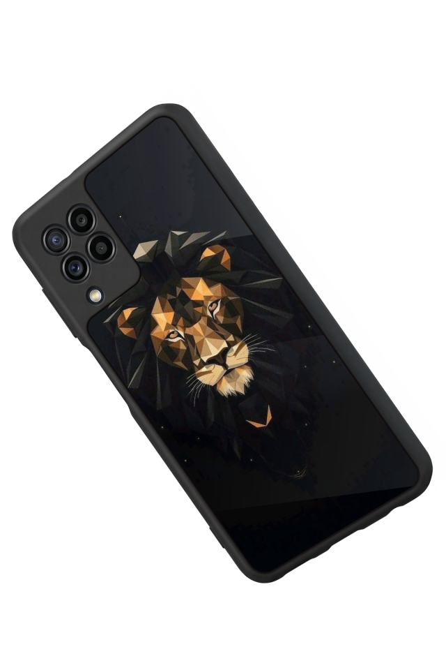 Samsung Galaxy M22 Uyumlu Aslan Tasarımlı Glossy Premium Kılıf