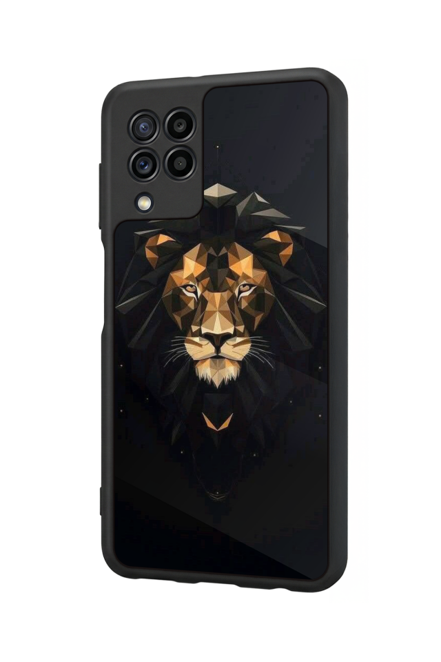 Samsung Galaxy M22 Uyumlu Aslan Tasarımlı Glossy Premium Kılıf