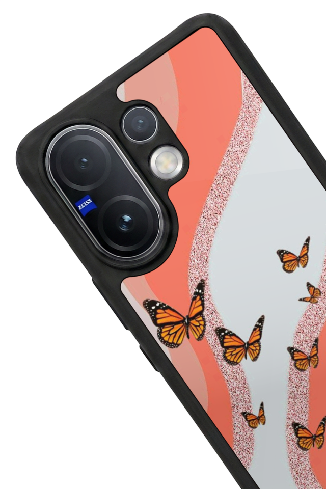 Vivo V60 Uyumlu Kelebek Tasarımlı Glossy Premium Kılıf
