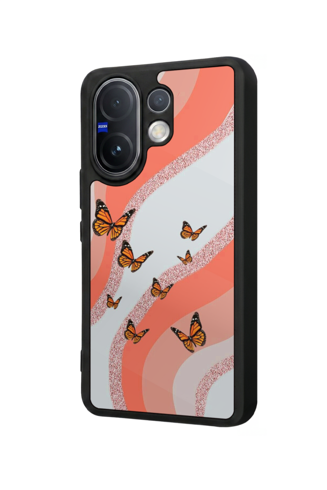 Vivo V60 Uyumlu Kelebek Tasarımlı Glossy Premium Kılıf