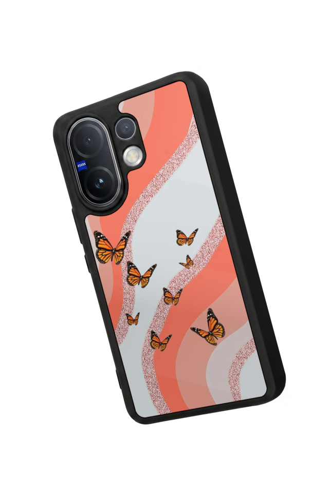 Vivo V60 Uyumlu Kelebek Tasarımlı Glossy Premium Kılıf