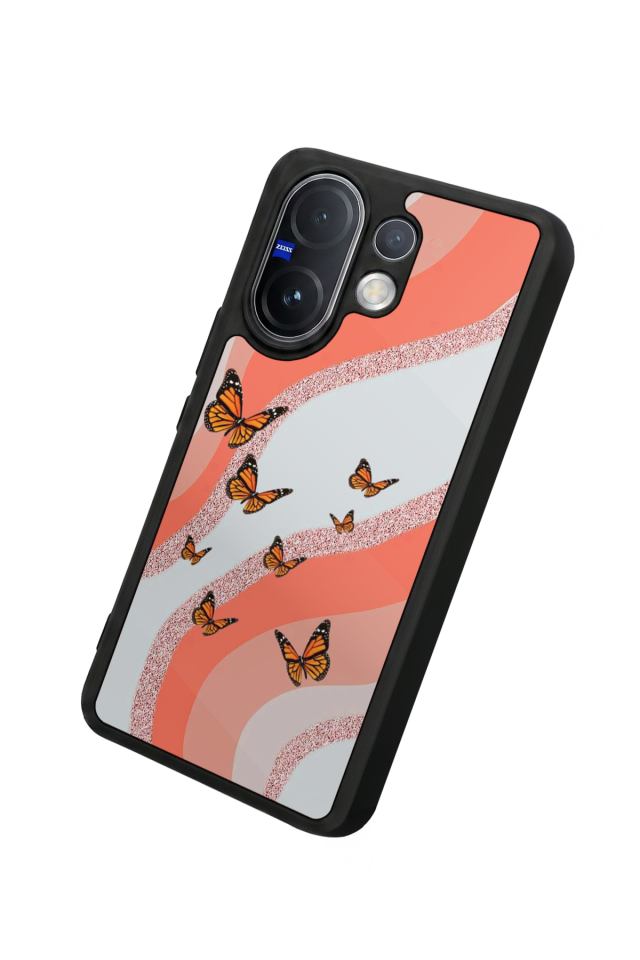 Vivo V60 Uyumlu Kelebek Tasarımlı Glossy Premium Kılıf