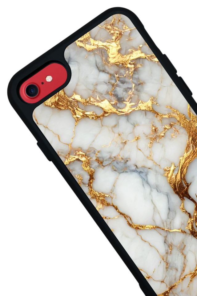 iPhone 8 Uyumlu Mermer Marble Tasarımlı Glossy Premium Kılıf