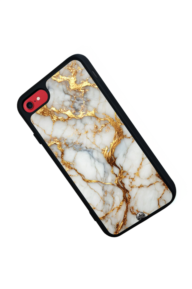 iPhone 8 Uyumlu Mermer Marble Tasarımlı Glossy Premium Kılıf