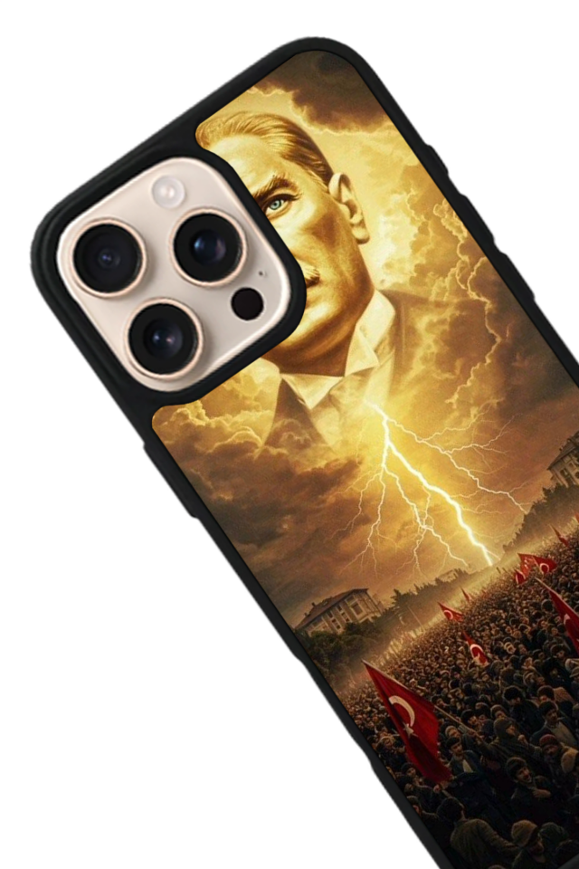 iPhone 16 Pro Uyumlu Mustafa Kemal Ataturk Tasarımlı Glossy Premium Kılıf