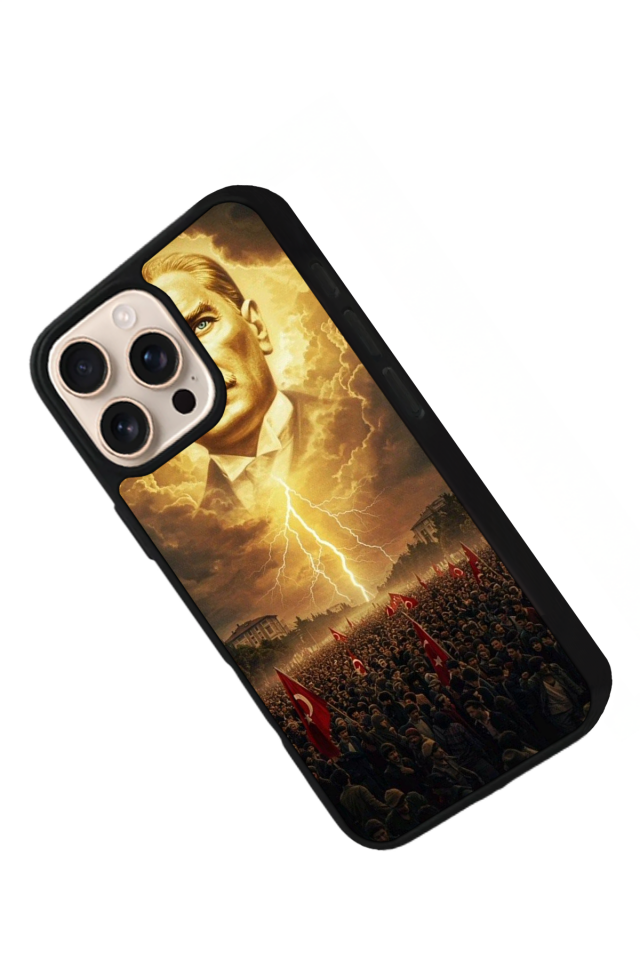 iPhone 16 Pro Uyumlu Mustafa Kemal Ataturk Tasarımlı Glossy Premium Kılıf