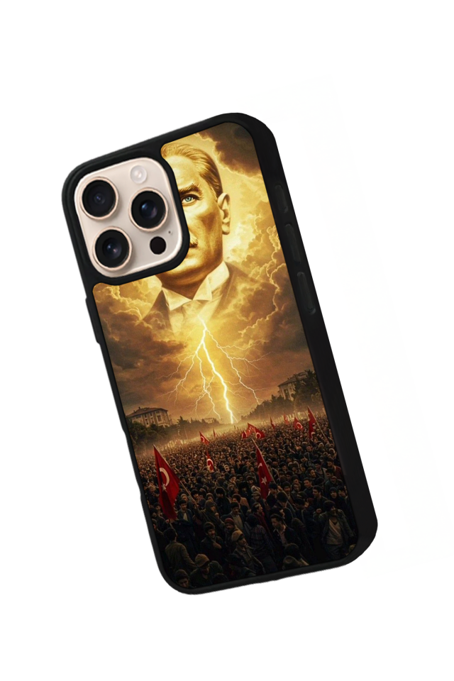 iPhone 16 Pro Uyumlu Mustafa Kemal Ataturk Tasarımlı Glossy Premium Kılıf
