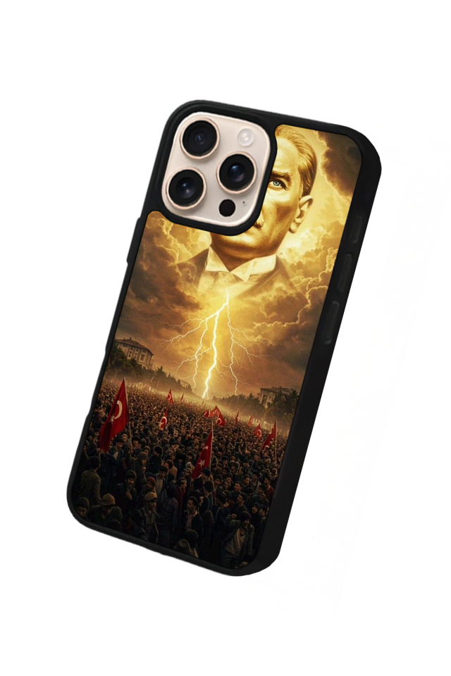 iPhone 16 Pro Uyumlu Mustafa Kemal Ataturk Tasarımlı Glossy Premium Kılıf