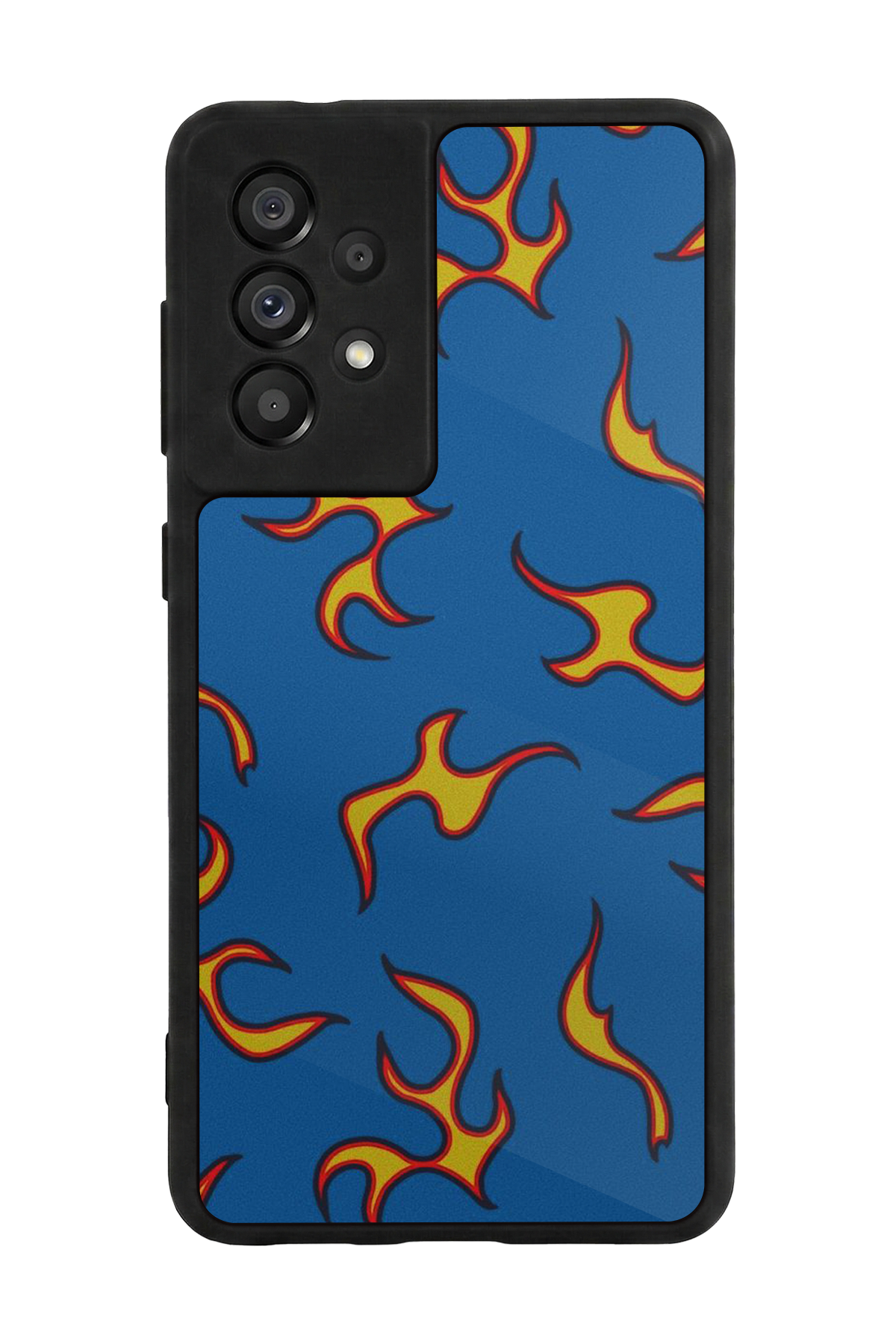 Samsung Galaxy A73 Uyumlu Retro Flame Patterns Tasarımlı Glossy Premium Kılıf