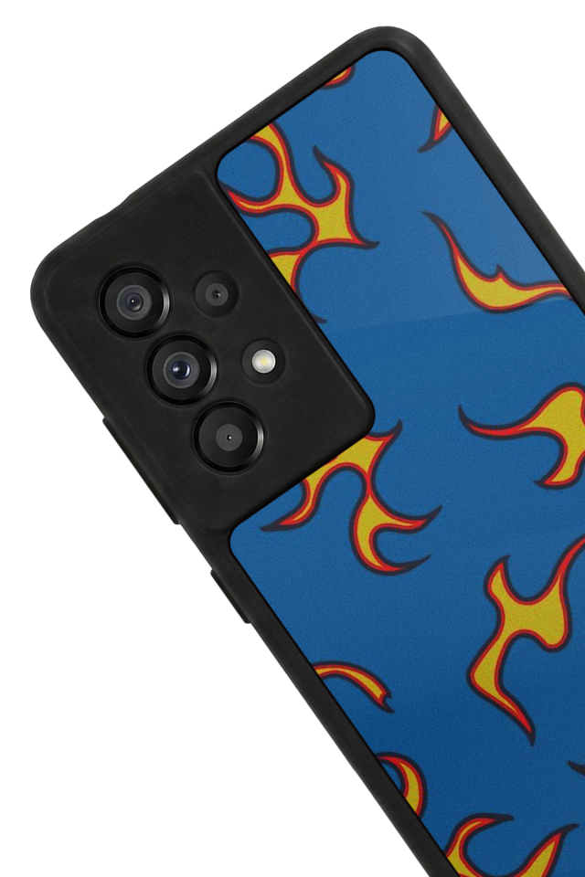 Samsung Galaxy A73 Uyumlu Retro Flame Patterns Tasarımlı Glossy Premium Kılıf